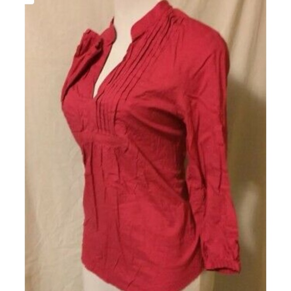 Talbots Stretch medium pink peasant blouse - Picture 4 of 8